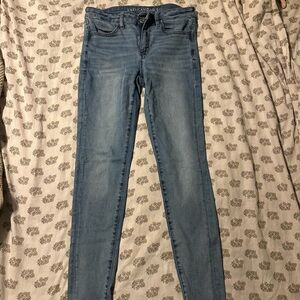 American Eagle Outfitters Women's Light Blue Skinny Jeans